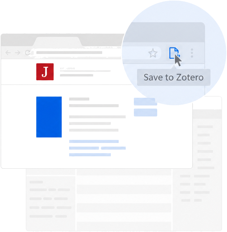 Browser window with Save to Zotero connector capturing a journal page